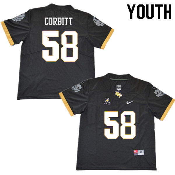 Youth #58 Dallaz Corbitt UCF Knights College Football Jerseys Sale-Black